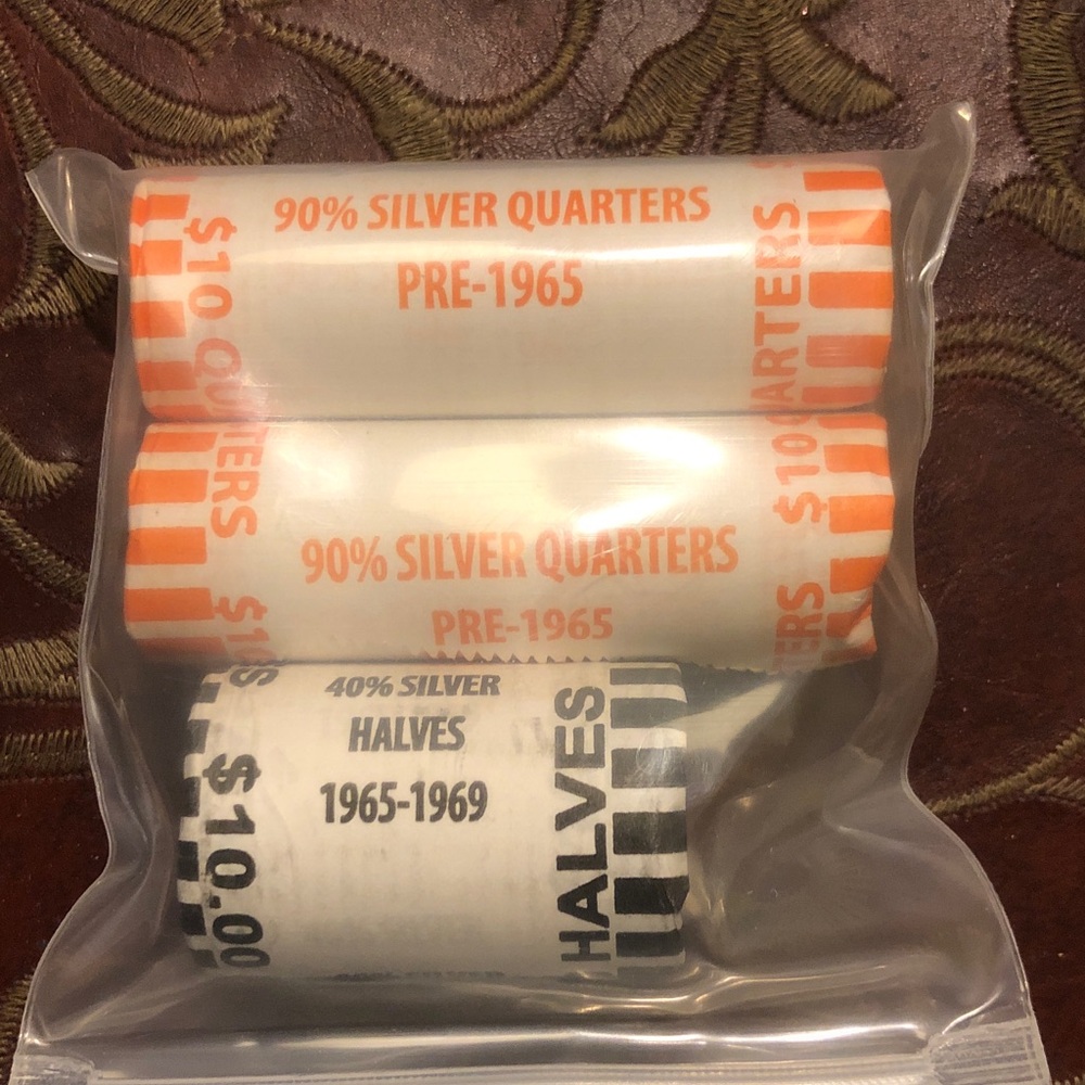Silver American coin rolls